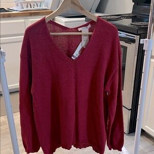 Philosophy Women’s V-Neck Pullover Sweater Size: XX-Large Fuchsia